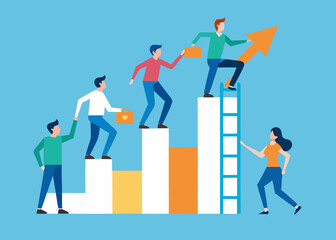 business man and graph