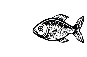 Fishing logo. Bass fish club emblem. Fishing theme vector illustration. Isolated on white Background