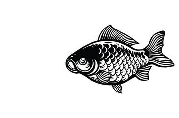 Fishing logo. Bass fish club emblem. Fishing theme vector illustration. Isolated on white Background