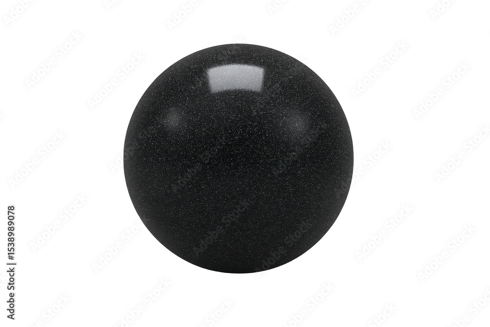 Aufkleber shiny black sphere with reflective surface, isolated on transparency background, creates minimalist 