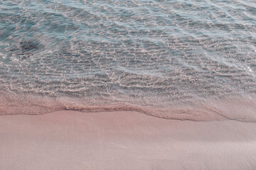 Transparent sea water and pink sand beach Elafonisi, paradise vacation © moryachka