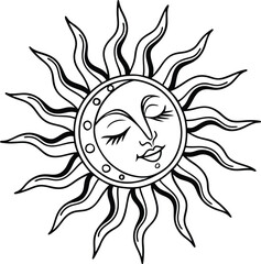 A vibrant, happy cartoon sun vector illustration with a bright, smiling face, perfect for summer fun and sunny weather designs