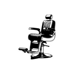 Barber chair illustration on white background. Design element for poster, emblem, sign, badge. Vector illustration