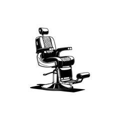 Barber chair illustration on white background. Design element for poster, emblem, sign, badge. Vector illustration