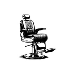 Barber chair illustration on white background. Design element for poster, emblem, sign, badge. Vector illustration