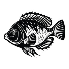 Cartoon fishes set, isolated design elements