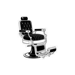 Barber chair illustration on white background. Design element for poster, emblem, sign, badge. Vector illustration