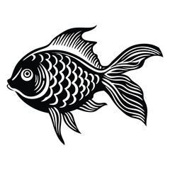 fish logo vector icon, simple fish silhouette logo template