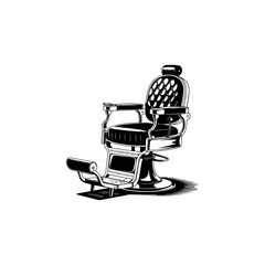 Barber chair illustration on white background. Design element for poster, emblem, sign, badge. Vector illustration
