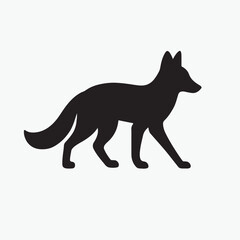 Silhouette of a fox howling on a rocky cliff edge. A dramatic, stormy sky with lightning flashing in the background. Epic fantasy art, cinematic lighting, moody atmosphere, wide angle.