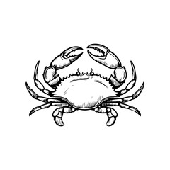 Crab icon isolated on white background. Design elements for logo, label, emblem, sign. Vector illustration
