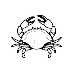 Crab icon isolated on white background. Design elements for logo, label, emblem, sign. Vector illustration