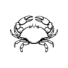 Crab icon isolated on white background. Design elements for logo, label, emblem, sign. Vector illustration