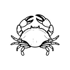 Crab icon isolated on white background. Design elements for logo, label, emblem, sign. Vector illustration