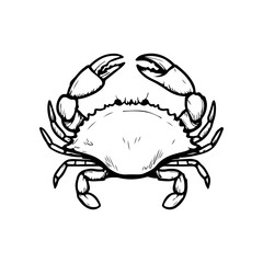 Crab icon isolated on white background. Design elements for logo, label, emblem, sign. Vector illustration
