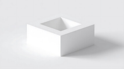 white box on white background