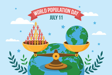 World Population Day July 11 People and Planet on Scales