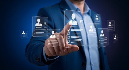 HR, Selecting User Profile on Virtual Touchscreen Interface