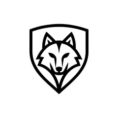 wolf head sign. Design element for sport team logo, emblem, badge, mascot.