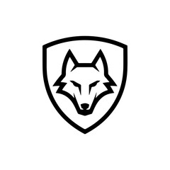Fototapeta premium wolf head sign. Design element for sport team logo, emblem, badge, mascot.