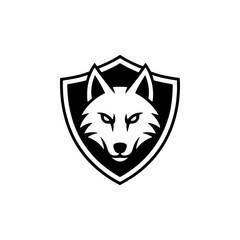 wolf head sign. Design element for sport team logo, emblem, badge, mascot.
