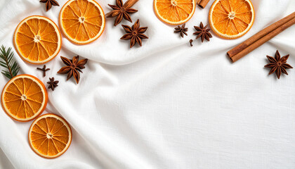 Dried Orange Slices and Star Anise as Winter Decoration