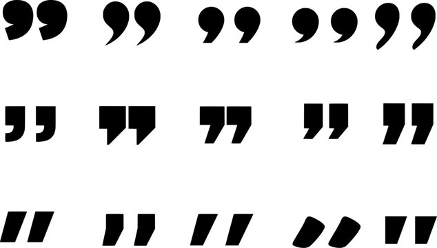 Set of quote mark, quotes icon vector sign design