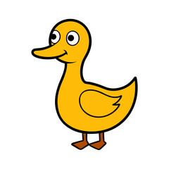 vector illustration of a cartoon duck