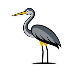 Obraz premium vector illustration of a heron bird