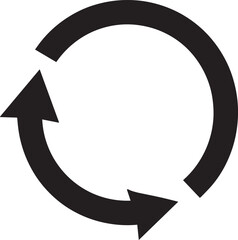 Refresh Icon Silhouette Vector Format &ndash; Black Loop Arrow Symbol Design