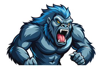 Angry Gorilla Vector Elements Illustration for Print Tattoo art