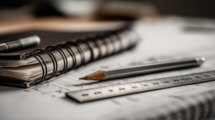 Creative Workspace with Tools and Stationery