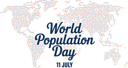 World Population Day July 11th Colorful Dot Map Graphic