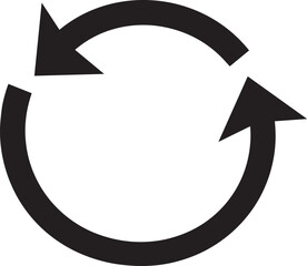 Refresh Icon Silhouette Vector Format &ndash; Black Loop Arrow Symbol Design