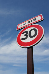 Panneau de signalisation Paris vitesse 30 km/h