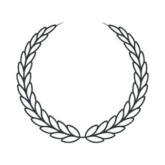 Elegant Laurel Wreath Vector Illustration in Black and White Symbolizing Victory Achievement and Honor Suitable for Logos and Design Elements