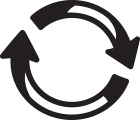 Refresh Icon Silhouette Vector Format – Black Loop Arrow Symbol Design