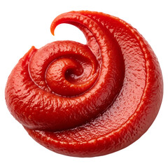 Ketchup swirl condiment tomato sauce red spiral isolated on transparent background