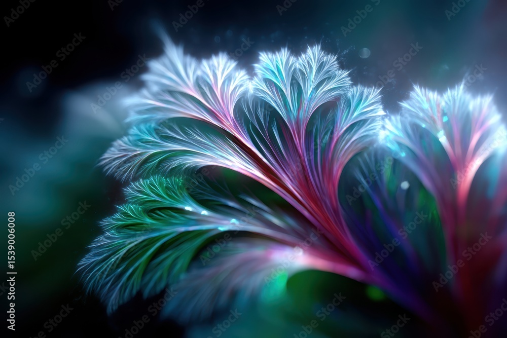 Poster colorful fractal patterns display intricate designs in digital artwork