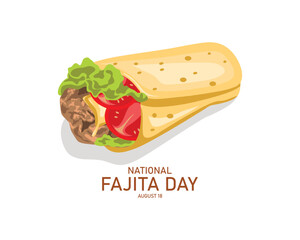 National Fajita Day Vector Illustration of Sizzling Fajitas and Ingredients.