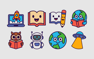 education mascot cartoon element