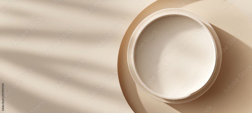 Poster warm bone white matte background with subtle shadows for branding