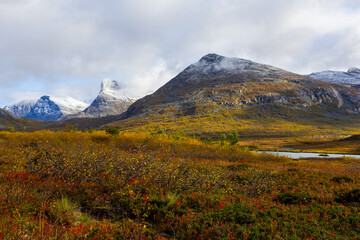 Autumn landscape in Trollstigen road in south Norway in Europe