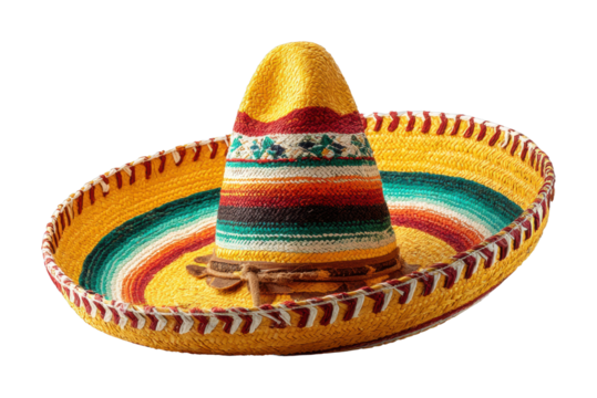 Vibrant sombrero display mexico costume item colorful environment cultural heritage cut out png
