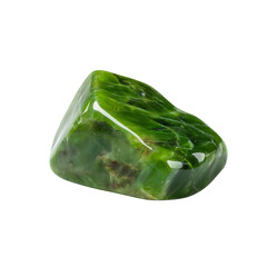 Obraz premium polished green Nephrite (jade) mineral gem stone isolated on white or transparent background 