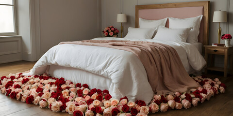 bed in hotel room