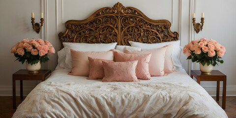 bed in hotel room