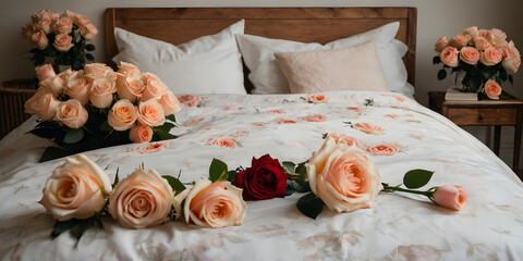 bed in hotel room