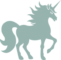Unicorn clip art design on plain white transparent isolated background for card, shirt, hoodie, sweatshirt, apparel, card, tag, mug, icon, poster or badge
