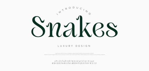 Snakes Modern minimal abstract alphabet fonts. Typography technology, electronic, movie, digital, music, future, logo creative font.
